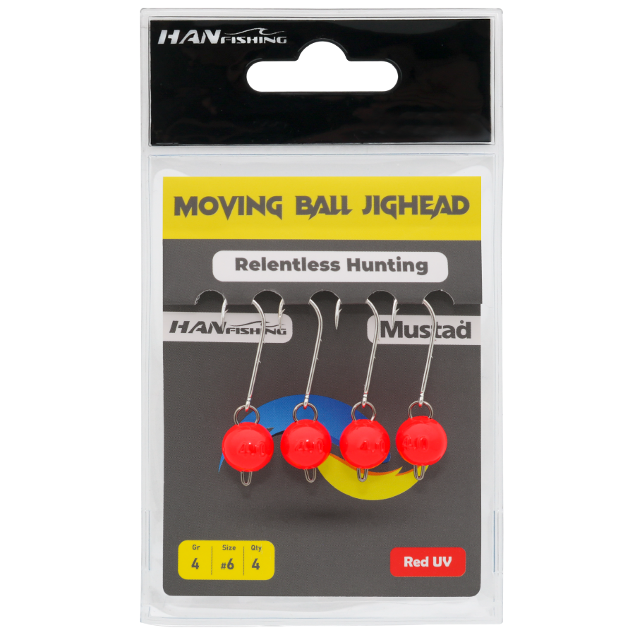 Hanfish Moving Ball Red UV RMB-10 Mafsallı Jighead | LRF