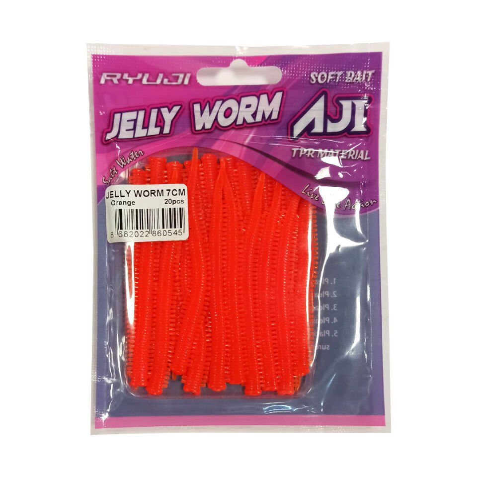 Ryuji Jelly Worm TPR 7.5cm 20 Adet Silikon Yem