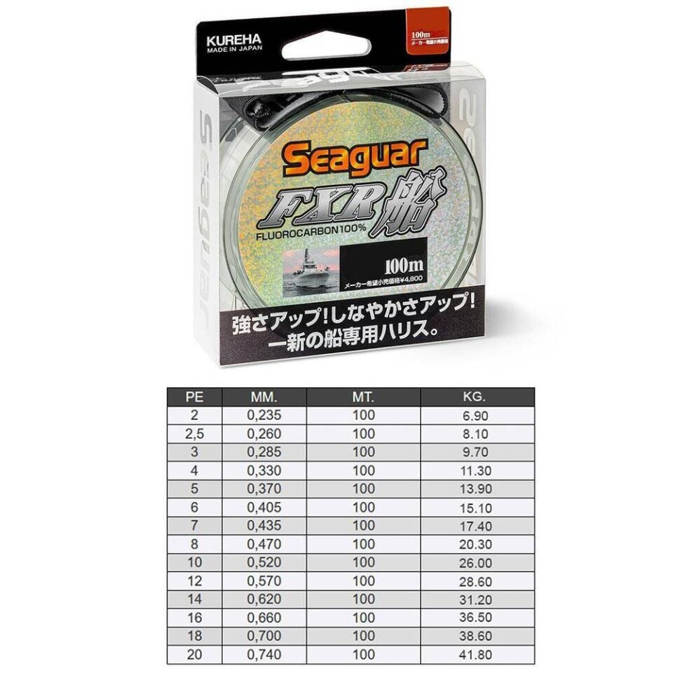 Seaguar FXR 100 Metre Fluorocarbon Misina | %100 FC Lider Misina