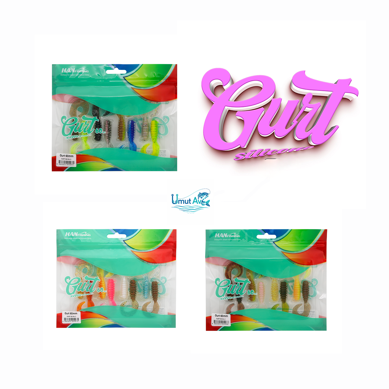 Hanfish Gurt Mix Paket Silikon Yem Seti | Mix1 Mix2 Mix3