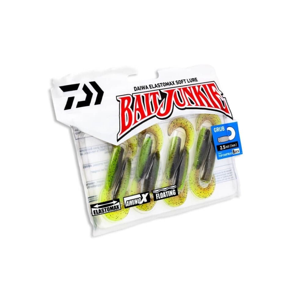 Daiwa Bait Junkie Grub 6.35 Cm Silikon Yem (8 Adet) | Floating Grub Yem