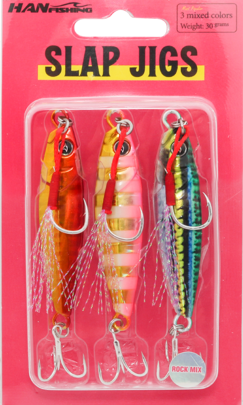 Hanfish Slap Jig Mix | Naturel – Shrimp – UV & Glow - rock mix