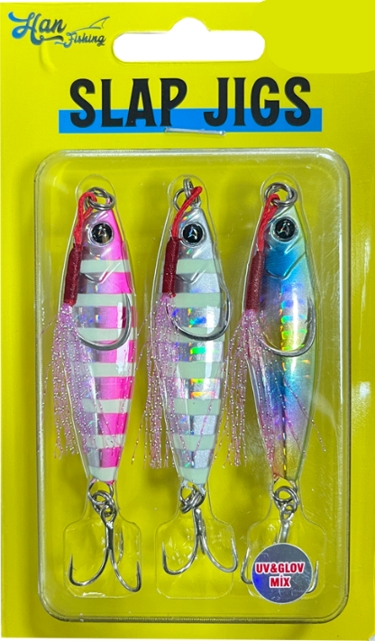 Hanfish Slap Jig Mix | Naturel – Shrimp – UV & Glow - rock mix