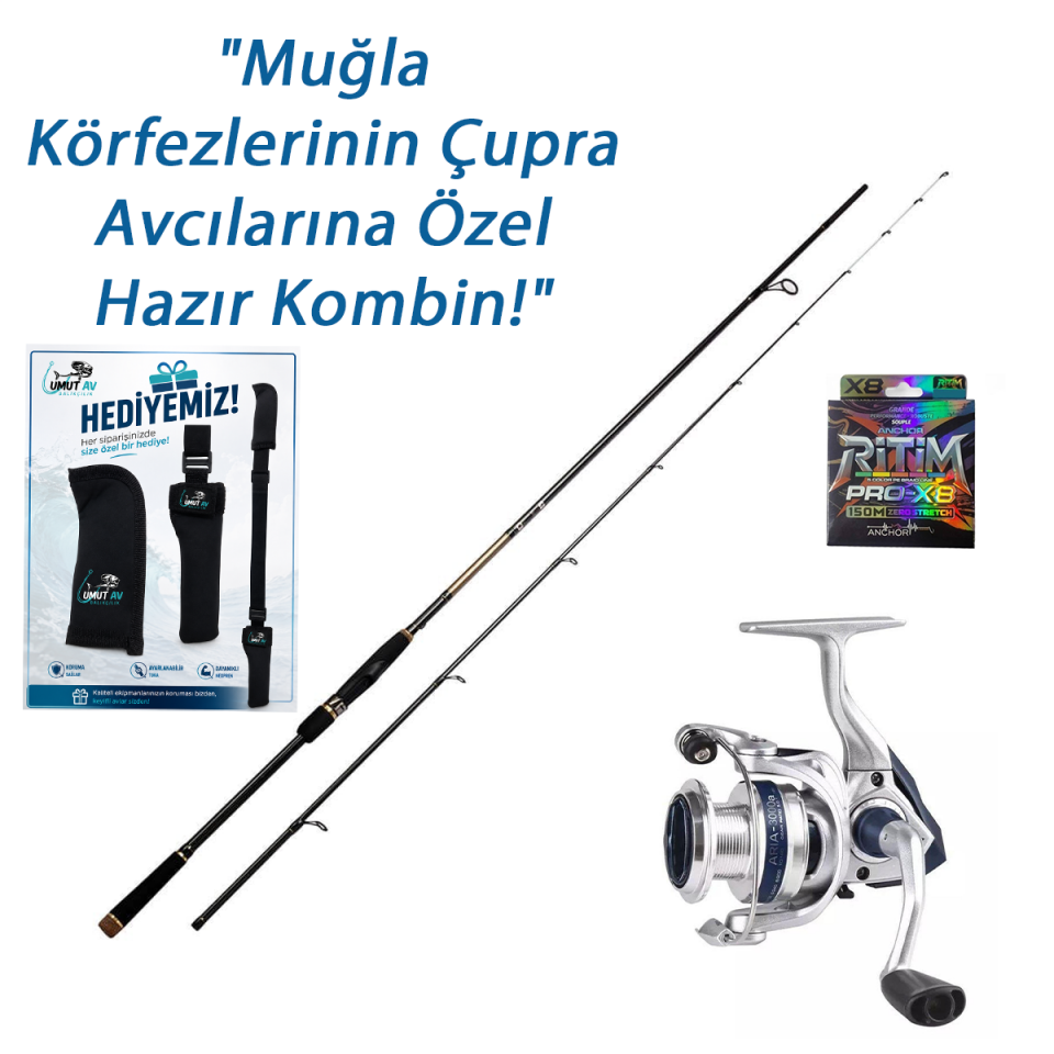 Tekneden Çupra Avı Seti | Albasitar Dropking 240  & Okuma Aria 3000