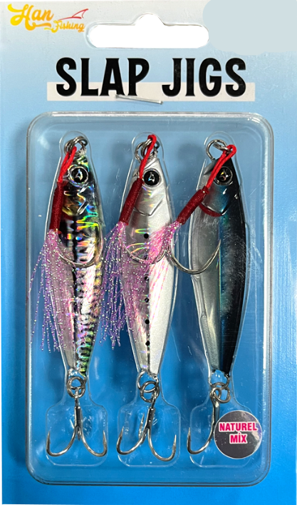 Hanfish Slap Jig Mix | Naturel – Shrimp – UV & Glow - rock mix Naturel  - 20 gr mix