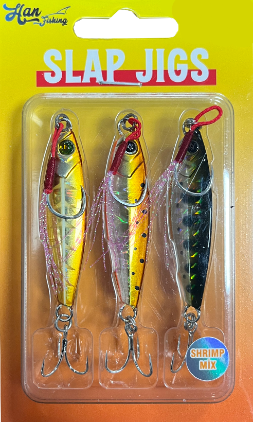 Hanfish Slap Jig Mix | Naturel – Shrimp – UV & Glow - rock mix Shrimp  - 30 gr mix