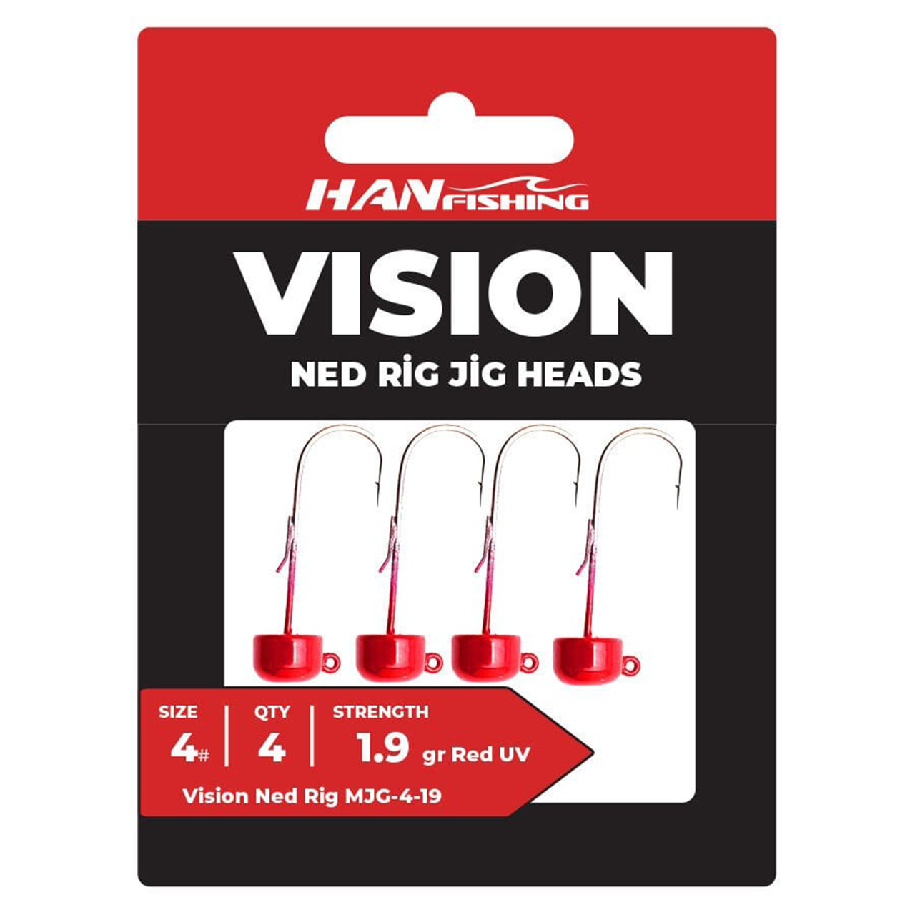 Vision Ned Rig Jighead | Mantar Başlı Ned Rig Kafası- Red Uv RMJ